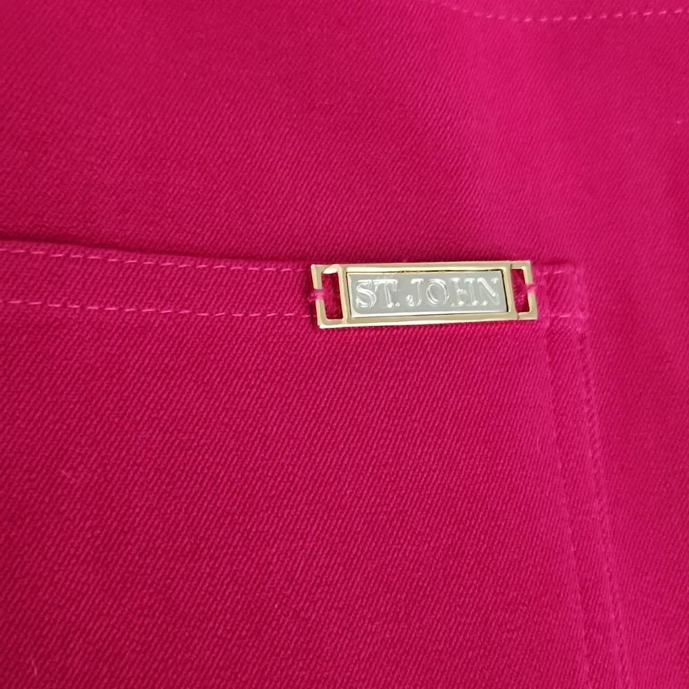 St. John Yellow Label Red Heavyweight Twill Pant Size 12 - Picture 7 of 9